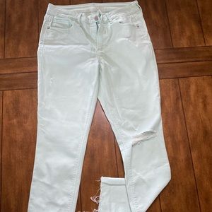 Old Navy Rockstar Mid Rise Light Mint Capri Crops Size 8